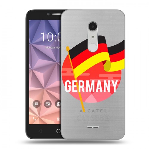 Полупрозрачный дизайнерский пластиковый чехол для Alcatel A3 XL Флаг Германии