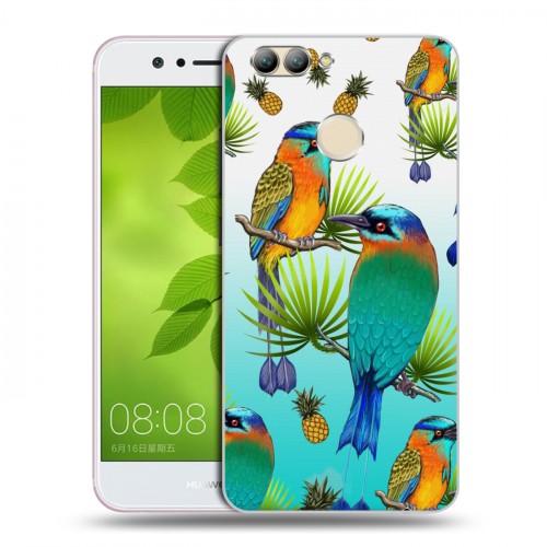 Дизайнерский пластиковый чехол для Huawei Nova 2 Птицы и фрукты