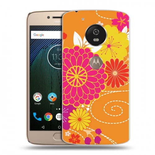 Дизайнерский силиконовый чехол для Motorola Moto G5s Цветы кимоно