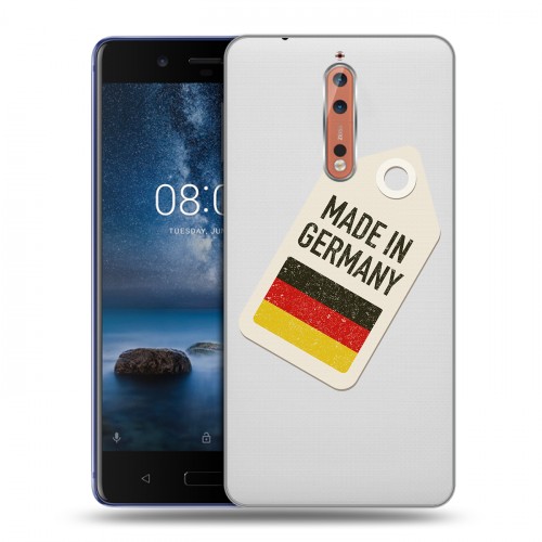 Полупрозрачный дизайнерский пластиковый чехол для Nokia 8 Флаг Германии