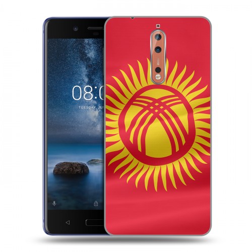 Дизайнерский пластиковый чехол для Nokia 8 флаг Киргизии