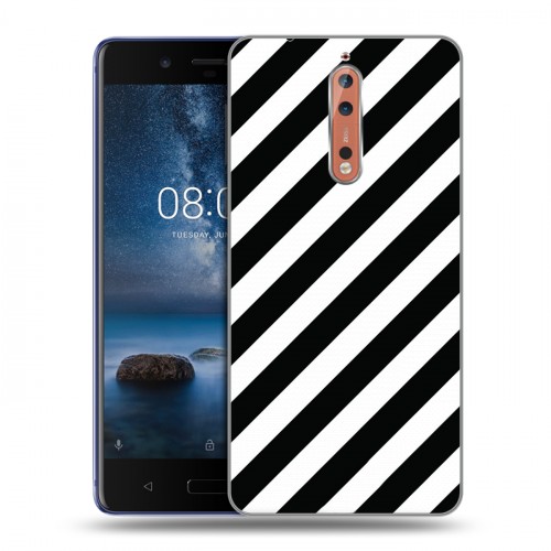 Дизайнерский пластиковый чехол для Nokia 8 Черно-белые фантазии