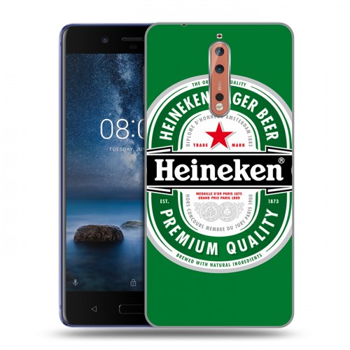 Дизайнерский пластиковый чехол для Nokia 8 Heineken