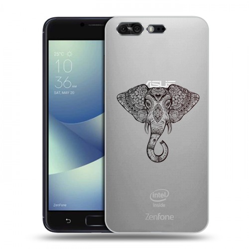 Полупрозрачный дизайнерский силиконовый чехол для ASUS ZenFone 4 Pro Прозрачные слоны