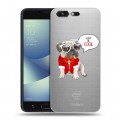 Полупрозрачный дизайнерский пластиковый чехол для ASUS ZenFone 4 Pro Прозрачные щенки