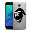 Полупрозрачный дизайнерский пластиковый чехол для ASUS ZenFone 4 Selfie Прозрачные обезьяны