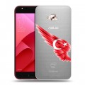 Полупрозрачный дизайнерский пластиковый чехол для ASUS ZenFone 4 Selfie Pro Флаг Турции