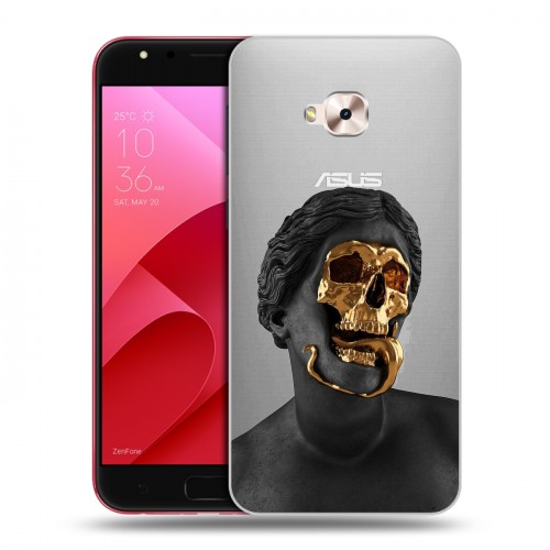 Полупрозрачный дизайнерский пластиковый чехол для ASUS ZenFone 4 Selfie Pro Черное золото