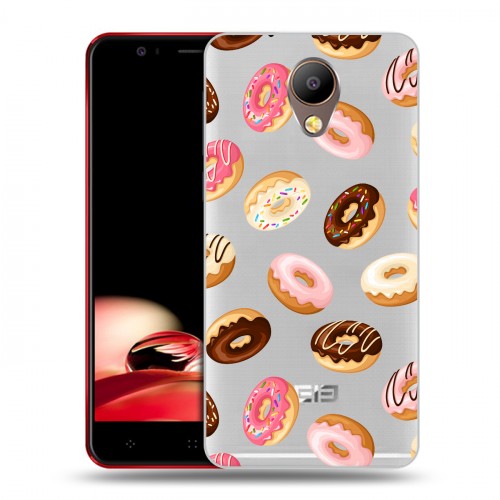 Полупрозрачный дизайнерский пластиковый чехол для Elephone P8 Прозрачные пончики