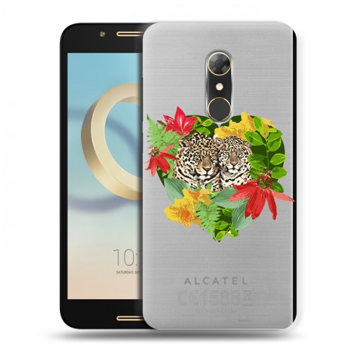 Дизайнерский силиконовый чехол для Alcatel A7 Прозрачные леопарды