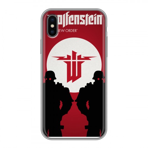 Дизайнерский силиконовый чехол для Iphone x10 Wolfenstein