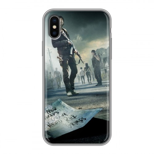 Дизайнерский силиконовый чехол для Iphone x10 ходячие мертвецы