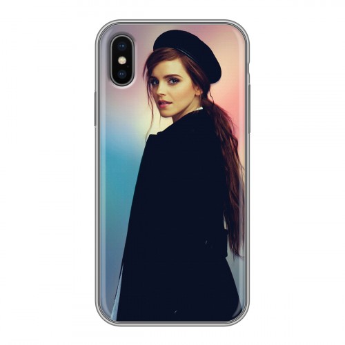 Дизайнерский силиконовый чехол для Iphone x10 Эмма Уотсон