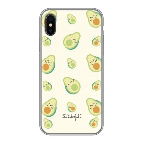 Дизайнерский силиконовый чехол для Iphone x10 Веселое авокадо
