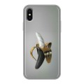 Дизайнерский силиконовый чехол для Iphone x10 Черное золото