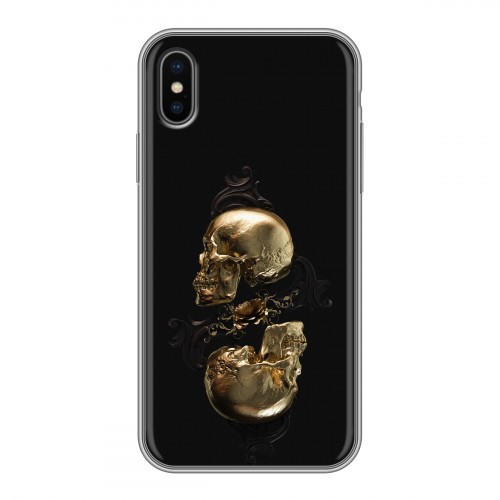 Дизайнерский силиконовый чехол для Iphone x10 Черное золото