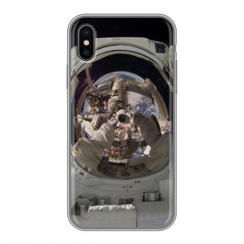 Дизайнерский силиконовый чехол для Iphone x10 Космонавт