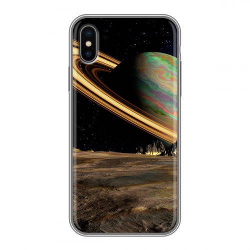 Дизайнерский силиконовый чехол для Iphone x10 Сатурн