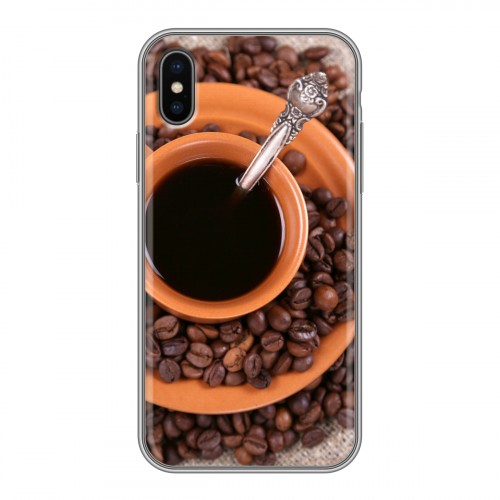 Дизайнерский силиконовый чехол для Iphone x10 Кофе напиток