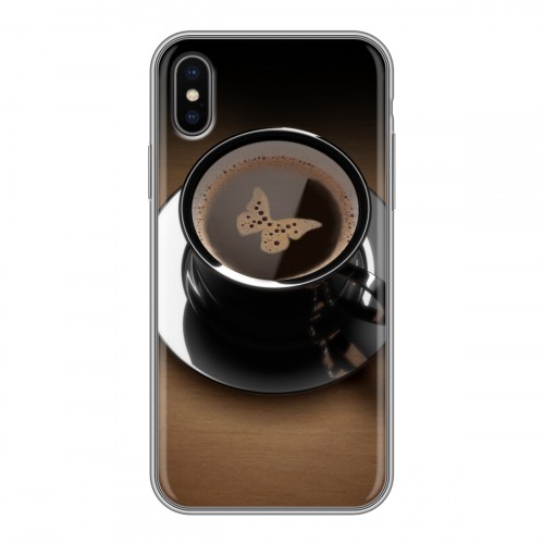Дизайнерский силиконовый чехол для Iphone x10 Кофе напиток