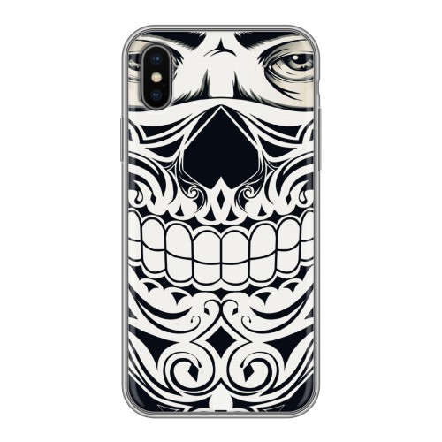 Дизайнерский силиконовый чехол для Iphone x10 Маски Black White