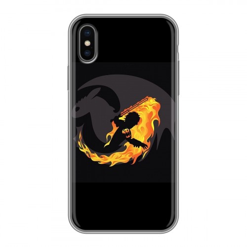 Дизайнерский силиконовый чехол для Iphone x10 Как приручить дракона