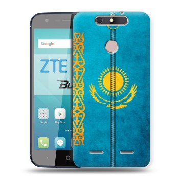 Дизайнерский силиконовый чехол для ZTE Blade V8 Lite Флаг Казахстана (на заказ)