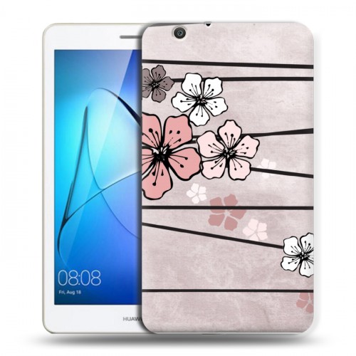 Дизайнерский силиконовый чехол для Huawei MediaPad T3 7 3G Японские розовые мотивы