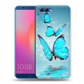 Дизайнерский пластиковый чехол для Huawei Honor View 10 Бабочки голубые