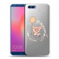 Полупрозрачный дизайнерский пластиковый чехол для Huawei Honor View 10 Прозрачные свинки
