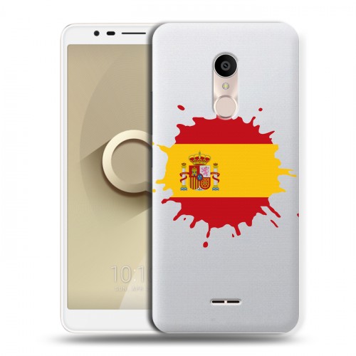 Полупрозрачный дизайнерский силиконовый чехол для Alcatel 3C флаг Испании