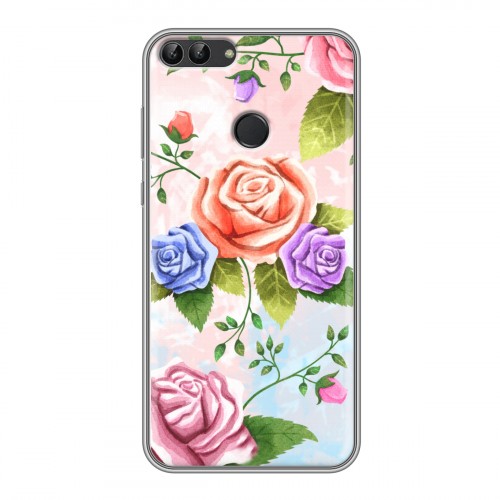 Дизайнерский силиконовый чехол для Huawei P Smart Романтик цветы