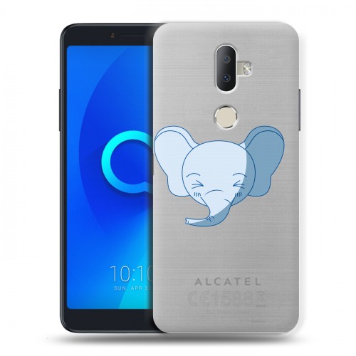 Полупрозрачный дизайнерский пластиковый чехол для Alcatel 3V Прозрачные слоны