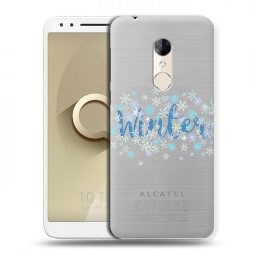 Полупрозрачный дизайнерский пластиковый чехол для Alcatel 3 Новый год