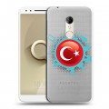 Полупрозрачный дизайнерский пластиковый чехол для Alcatel 3 Флаг Турции