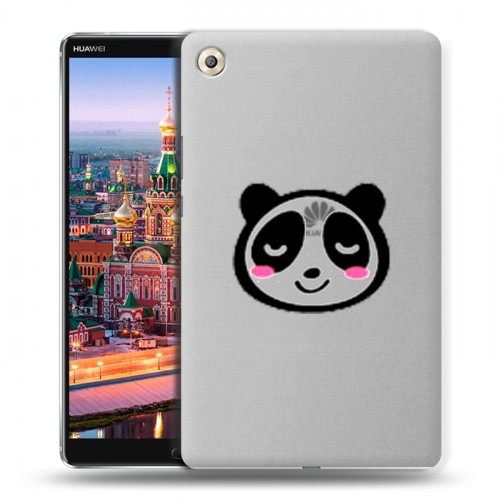 Полупрозрачный дизайнерский пластиковый чехол для Huawei MediaPad M5 8.4 Прозрачные панды - смайлики