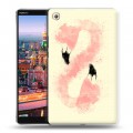 Дизайнерский пластиковый чехол для Huawei MediaPad M5 8.4 Розовые фламинго