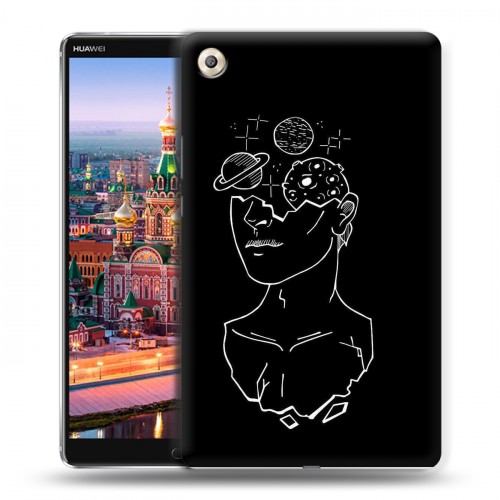 Дизайнерский пластиковый чехол для Huawei MediaPad M5 8.4 Минимализм на черном