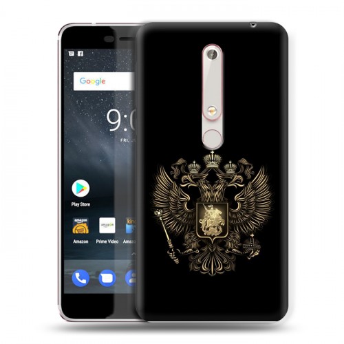 Дизайнерский пластиковый чехол для Nokia 6 (2018) герб России золотой