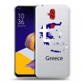 Полупрозрачный дизайнерский пластиковый чехол для ASUS ZenFone 5 Lite флаг греции
