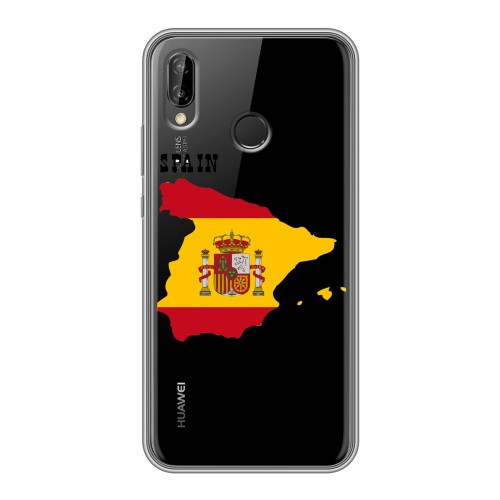 Полупрозрачный дизайнерский пластиковый чехол для Huawei P20 Lite флаг Испании