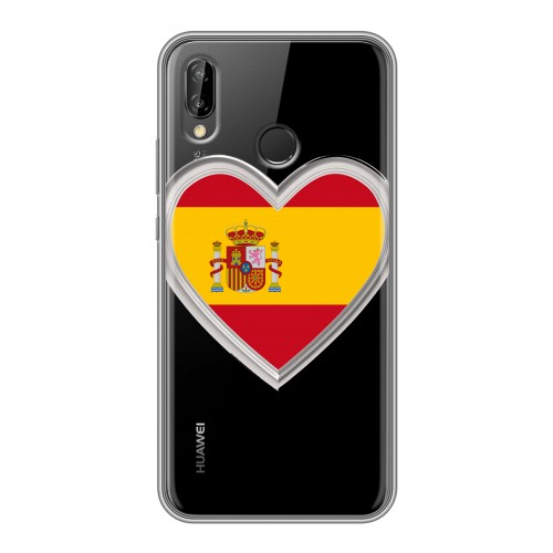 Полупрозрачный дизайнерский пластиковый чехол для Huawei P20 Lite флаг Испании