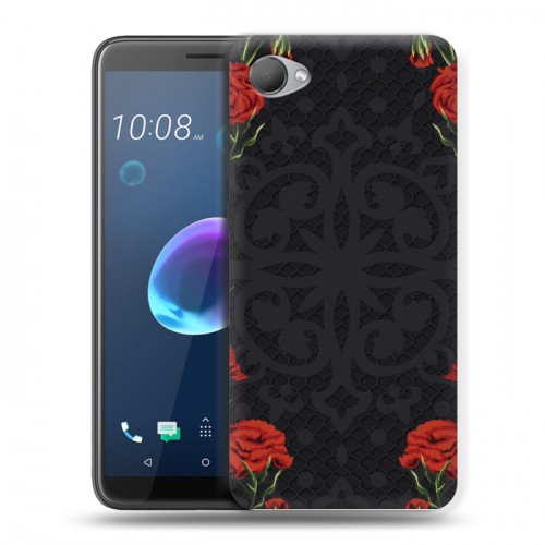 Дизайнерский пластиковый чехол для HTC Desire 12 Цветочный арт-деко