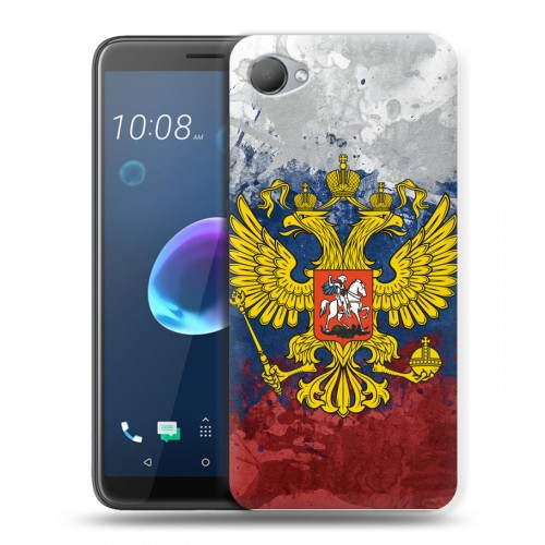 Дизайнерский пластиковый чехол для HTC Desire 12 Российский флаг и герб