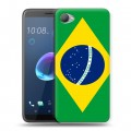 Дизайнерский пластиковый чехол для HTC Desire 12 Флаг Бразилии