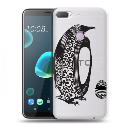 Полупрозрачный дизайнерский пластиковый чехол для HTC Desire 12 Plus Каллиграфия животных