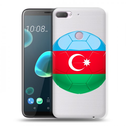 Полупрозрачный дизайнерский пластиковый чехол для HTC Desire 12 Plus Флаг Азербайджана