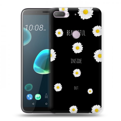 Дизайнерский пластиковый чехол для HTC Desire 12 Plus Ромашковый мир