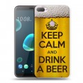 Дизайнерский пластиковый чехол для HTC Desire 12 Plus Пузырьки пива