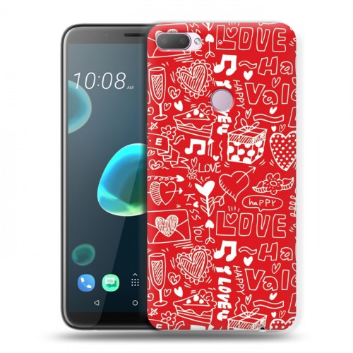 Дизайнерский пластиковый чехол для HTC Desire 12 Plus День Святого Валентина